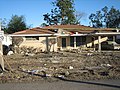 Flood debris on roof