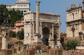 <span class="mw-page-title-main">Arch of Septimius Severus</span> Ancient Roman triumphal arch, a landmark of Rome, Italy