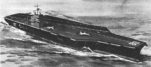 An artist's impression of USS Nimitz in 1968