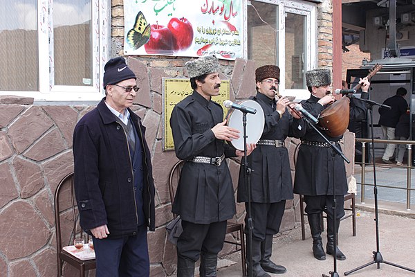 Iranian Azerbaijani folk singers from Tabriz celebrating Nowruz