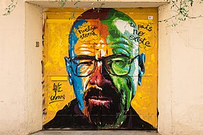 Walter White arcképe egy spanyol graffitin.