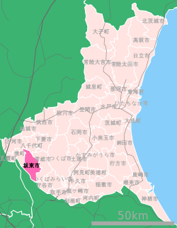 موقعیت Bandō در استان ایباراکی