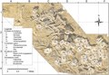 Mappa degli scavi di un Basilosaurus isis dell'Eocene superiore