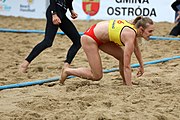 Deutsch: Beachhandball Europameisterschaften 2019 (Beach handball Euro); Tag 5: 6. Juli 2019 – Frauen, Platzierungsspiel für die Ränge 9–12, Deutschland-Polen 2:1 (22:23, 19:16, 7:6) English: Beach handball Euro; Day 5: 6 July 2019 – Placement Match/Cross Match for rank 9–12 Women – Germany-Poland 2:1 (22:23, 19:16, 7:6)