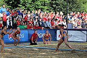 Deutsch: Beachhandball Europameisterschaften 2019 (Beach handball Euro); Tag 4: 5. Juli 2019 – Frauen, Viertelfinale, Spanien-Ungarn 1:2 (14:16, 26:16, 2:5) English: Beach handball Euro; Day 4: 5 July 2019 – Quarter Final Women – Spain-Hungary 1:2 (14:16, 26:16, 2:5)