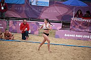 Deutsch: Beachhandball bei den Olympischen Jugendspielen 2018; Tag 5, 10. November 2018; Mädchen, Hauptrunde - Kroatien-Niederlande 1:2 English: Beach handball at the 2018 Summer Youth Olympics at 11 October 2018 – Girls Main Round – Croatia-Netherlands 1:2