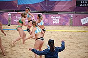 Deutsch: Beachhandball bei den Olympischen Jugendspielen 2018; Tag 5, 10. November 2018; Mädchen, Hauptrunde - Ungarn-Argentinien 1:2 English: Beach handball at the 2018 Summer Youth Olympics at 11 October 2018 – Girls Main Round – Hungary-Argentina 1:2