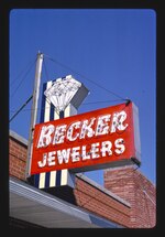 Thumbnail for File:Becker Jewelers sign, Main Street, Breese, Illinois LCCN2017703917.tif