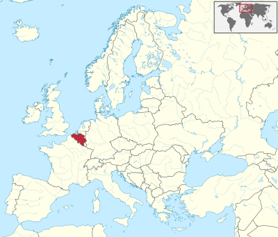 Location of Belgium within Europe