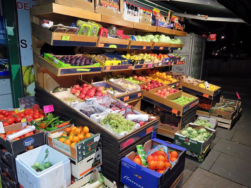 File:Boxes of green grocery on The Roundway Tottenham London England.jpg