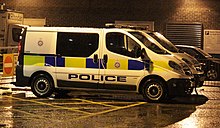 Vauxhall Vivaro prisoner transport vehicle used by D division British Transport Police Vauxhall Vivaro (16063242684).jpg