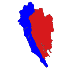 Lokalizacja w dzielnicy Maungdaw (na czerwono)