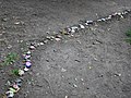 Rock snake created during the 2020 COVID-19 pandemic in Bursted Wood at Barnehurst.