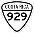 Road shield of Costa Rica National Tertiary Route 929