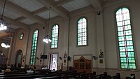Inside the church, showing the bays (right portion)