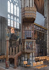 19th-century wooden pulpit in Canterbury Cathedral Canterbury Cathedral pulpit.jpg