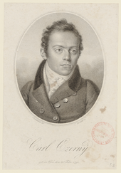 The young Czerny. Picture based on the original by Joseph Lanzedelly the Elder (Source: Wikimedia)
