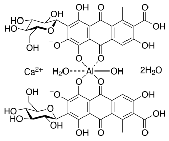 Structure proposed for the pigment carmine. Carmine.svg