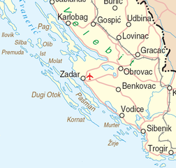 Deutsch: Karte des Archipels von Zadar