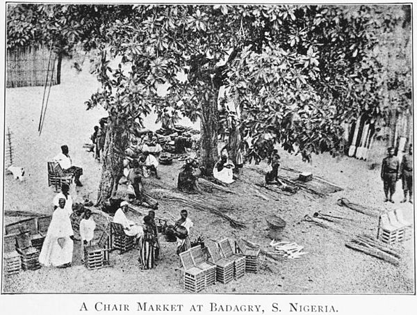 Chair market in Badagry, 1910