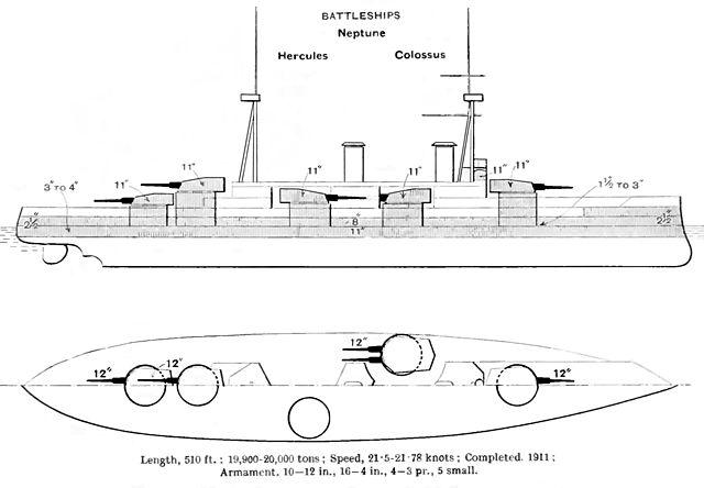 Right elevation and plan from Brassey's Naval Annual 1915