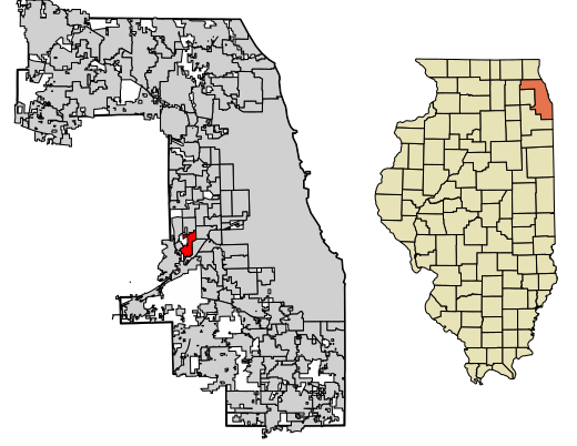 Location of Countryside in Cook County, Illinois.