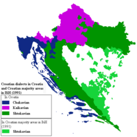 Peta dialek di wilayah negara Kroasia