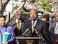 Protesting the nomination of Judge Charles W. Pickering to the Fifth Circuit Court of Appeals, with other members of the Congressional Black Caucus (2002-03)