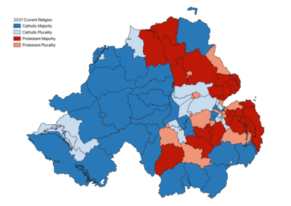 Religious plurality or majority based on "religion belong to"[47]