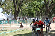 Deutsch: Radsport bei den Olympischen Jugendspielen 2018 Tag 10, 16. Oktober 2018 - Combined Criterium – XCC Rennen weiblich English: Cycling at the 2018 Summer Youth Olympics – Women's Combined Criterium – XCC Race on 16 October 2018.