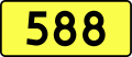 English: Sign of DW 588 with oficial font Drogowskaz and adequate dimensions.