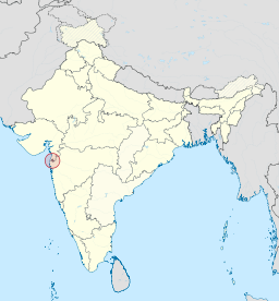 Karta över Indien med Dadra och Nagar Haveli markerat.