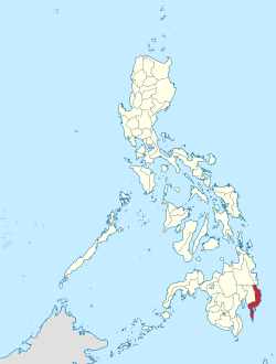 Mapa ng Pilipinas na magpapakita ng lalawigan ng Davao Oriental