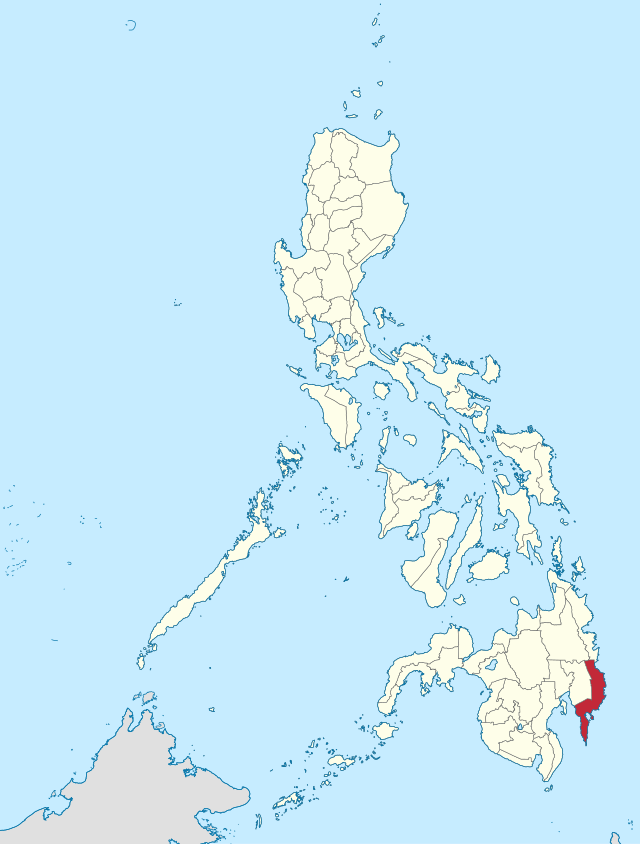 Mapa ng Pilipinas na magpapakita ng lalawigan ng Silangang Dabaw
