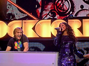 David Guetta e Kelly Rowland all'Orange Rockcorps, Londra