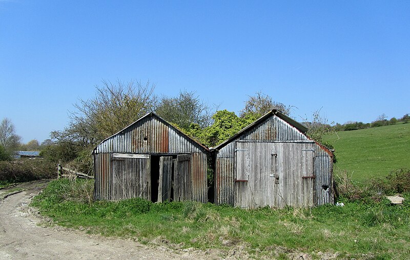 File:Distressed Garages near West Hythe - geograph.org.uk - 3471599.jpg