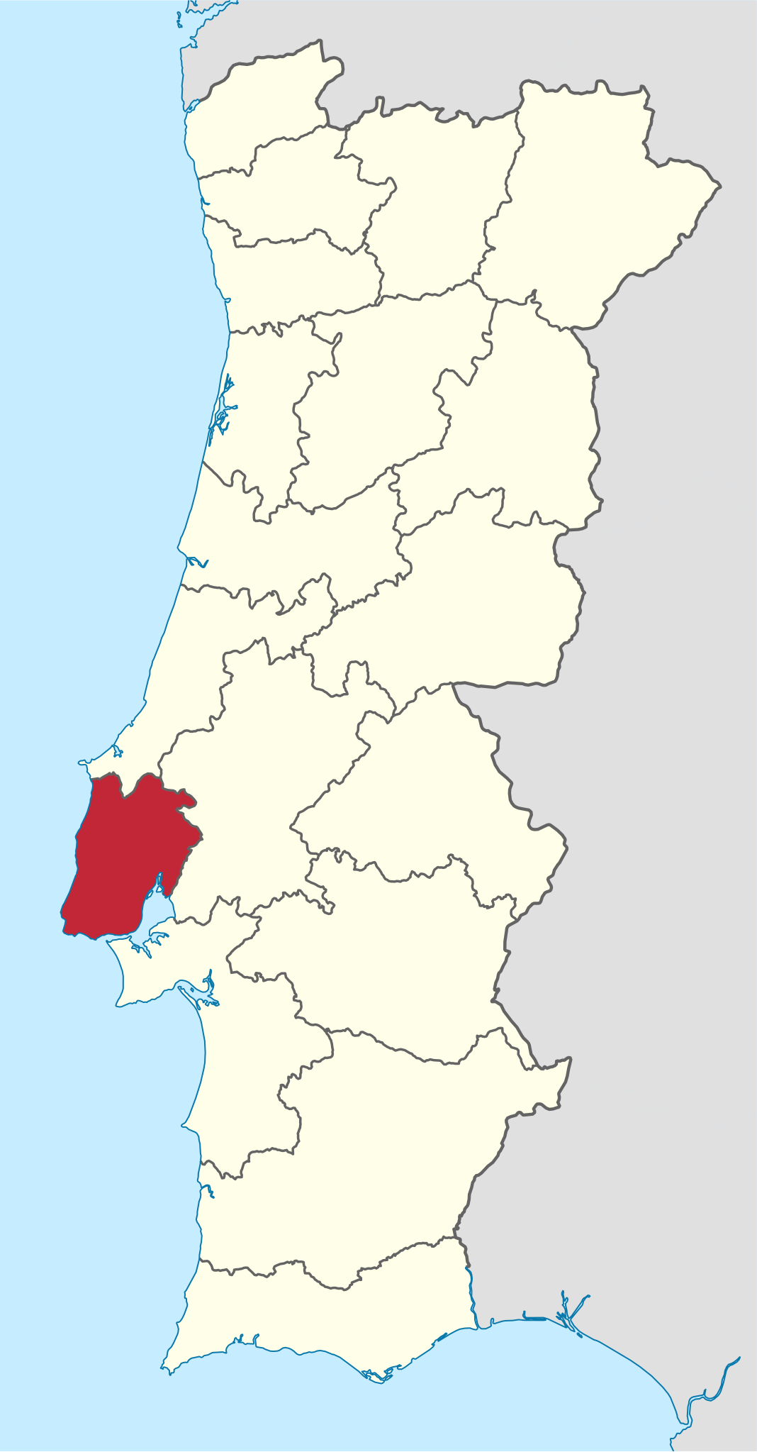 Ficheiro:Mapa de Portugal (subdivisiones).svg – Wikipédia, a enciclopédia  livre
