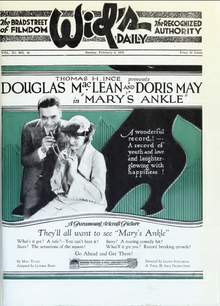 Douglas MacLean Doris May in Mary's Ankle by Lloyd Ingraham Film Daily 1920.png