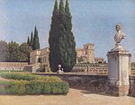 Parti i Villa Albanis have, Rom. Målning av Christoffer Wilhelm Eckersberg.