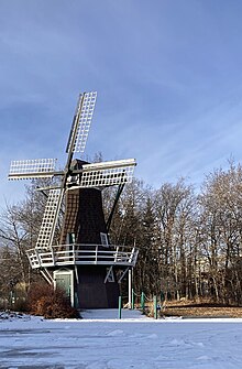 Edmonton's Dutch Canadian Centre features a large model windmill Edmonton Dutch Canadian Centre Windmill.jpg