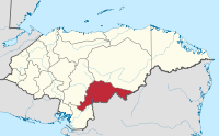 Letak Departemen El Paraíso di Honduras