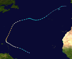 Curso de huracán Erika