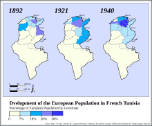 Share of Europeans during French rule in Tunisia Europeans in french protectorate of tunisia.svg