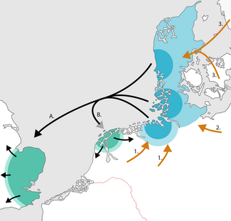 Evolution of North Sea Germanic (according to Seebold) Frisian and Anglo-Saxon migrations.png