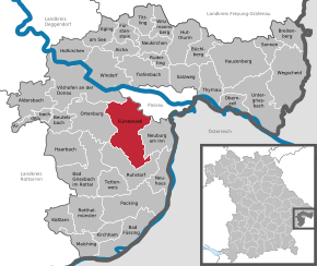 Poziția Fürstenzell pe harta districtului Passau