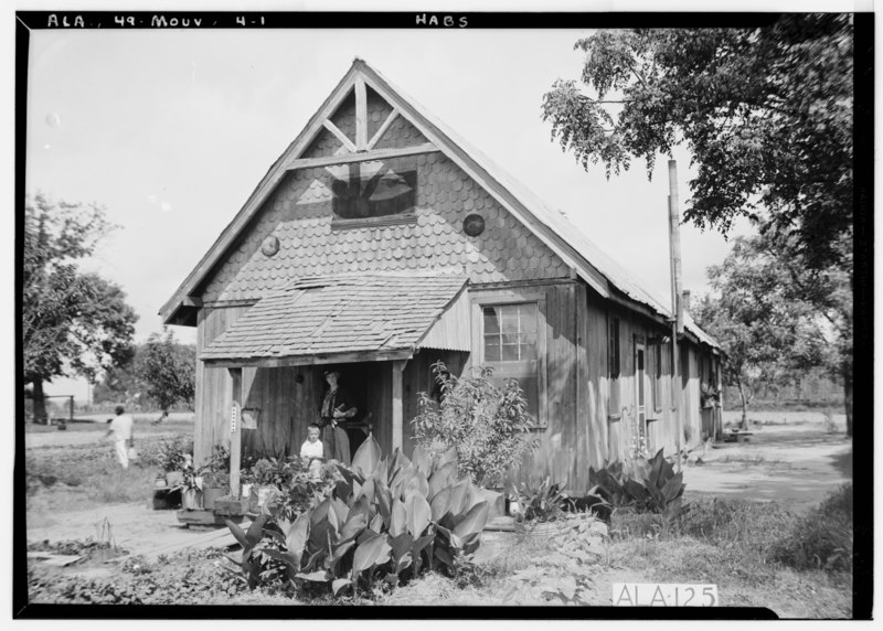 File:FRONT (SOUTH) AND EAST SIDE - Indian Schoolhouse, County Road 96 (Old Saint Stephens Road), Mount Vernon, Mobile County, HABS ALA,49-MOUV,4-1.tif