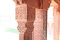 Columns at the highly decorated Turkish Sultana's House in the palace at Fatehpur Sikri.