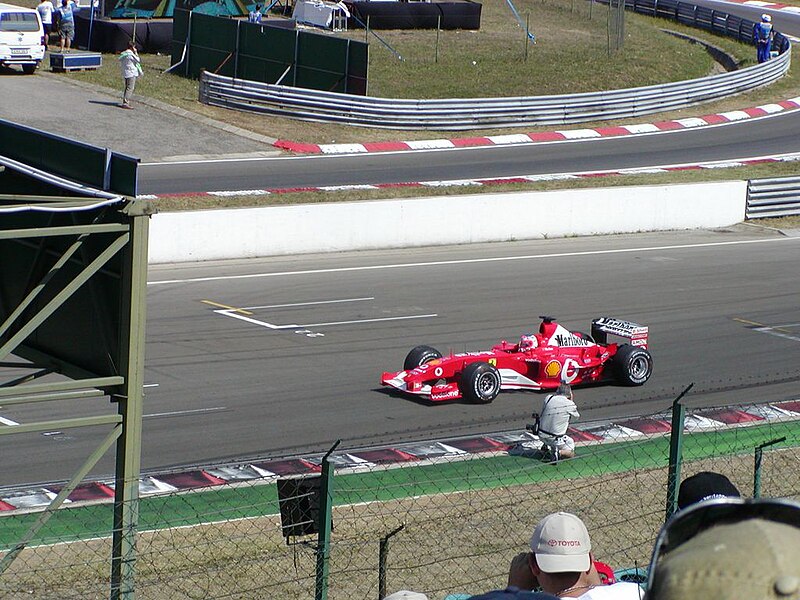 File:Ferrari driving to start grid at the 2003 Hungarian Grand Prix.jpg