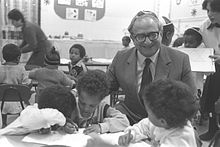 Ministry of Education and Culture Yitzhak Navon visiting a kindergarten class of young immigrants from Ethiopia in 1985 Flickr - Government Press Office (GPO) - MIN. OF EDUCATION AND CULTURE YITZHAK NAVON VISITING A KINDERGARTEN CLASS OF YOUNG IMMIGRANTS FROM ETHIOPIA.jpg