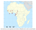 Map of training organized by Afripedia.